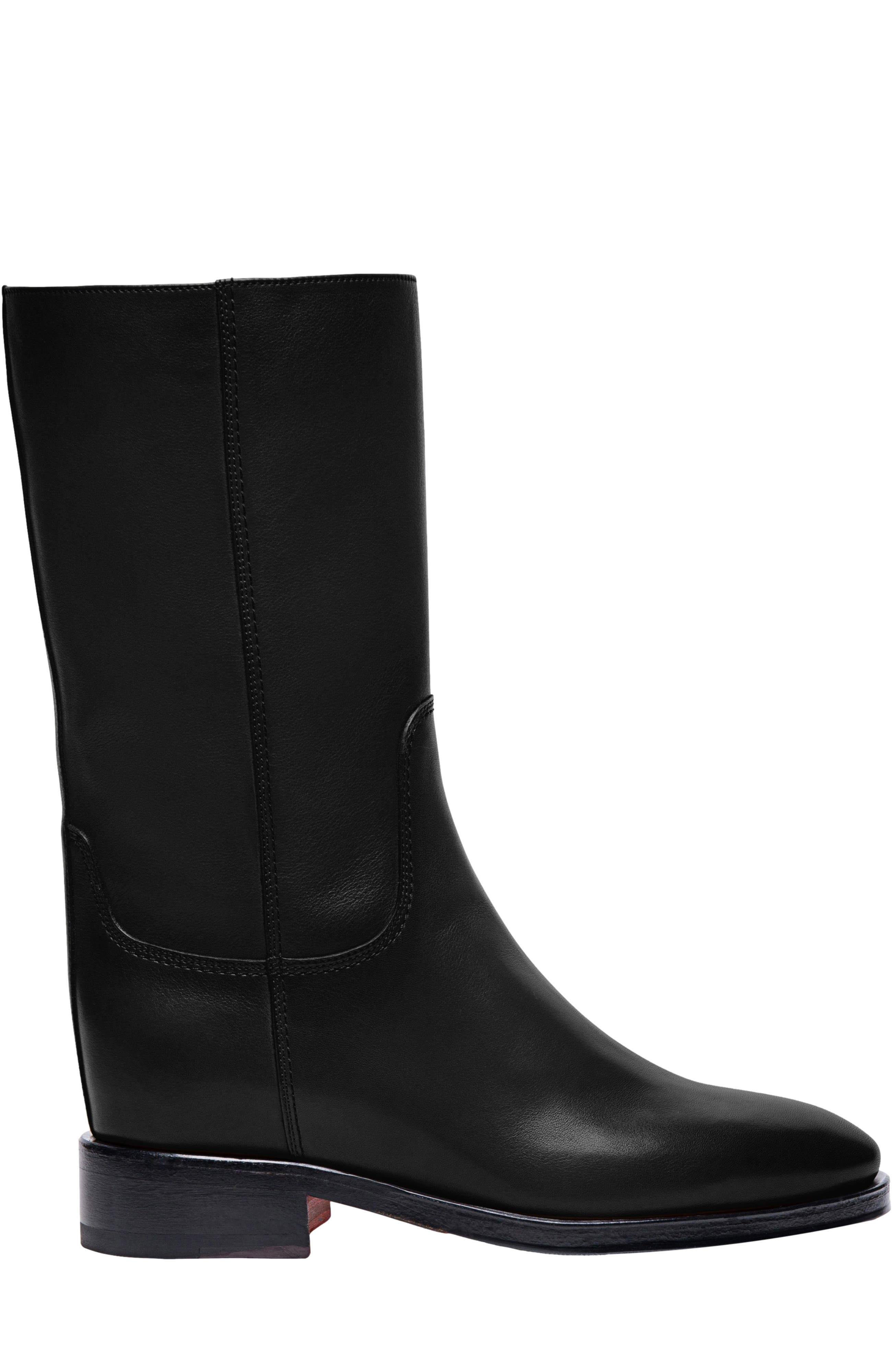 Santoni Women's Fleeces Black Leather Boot at Nordstrom - 1