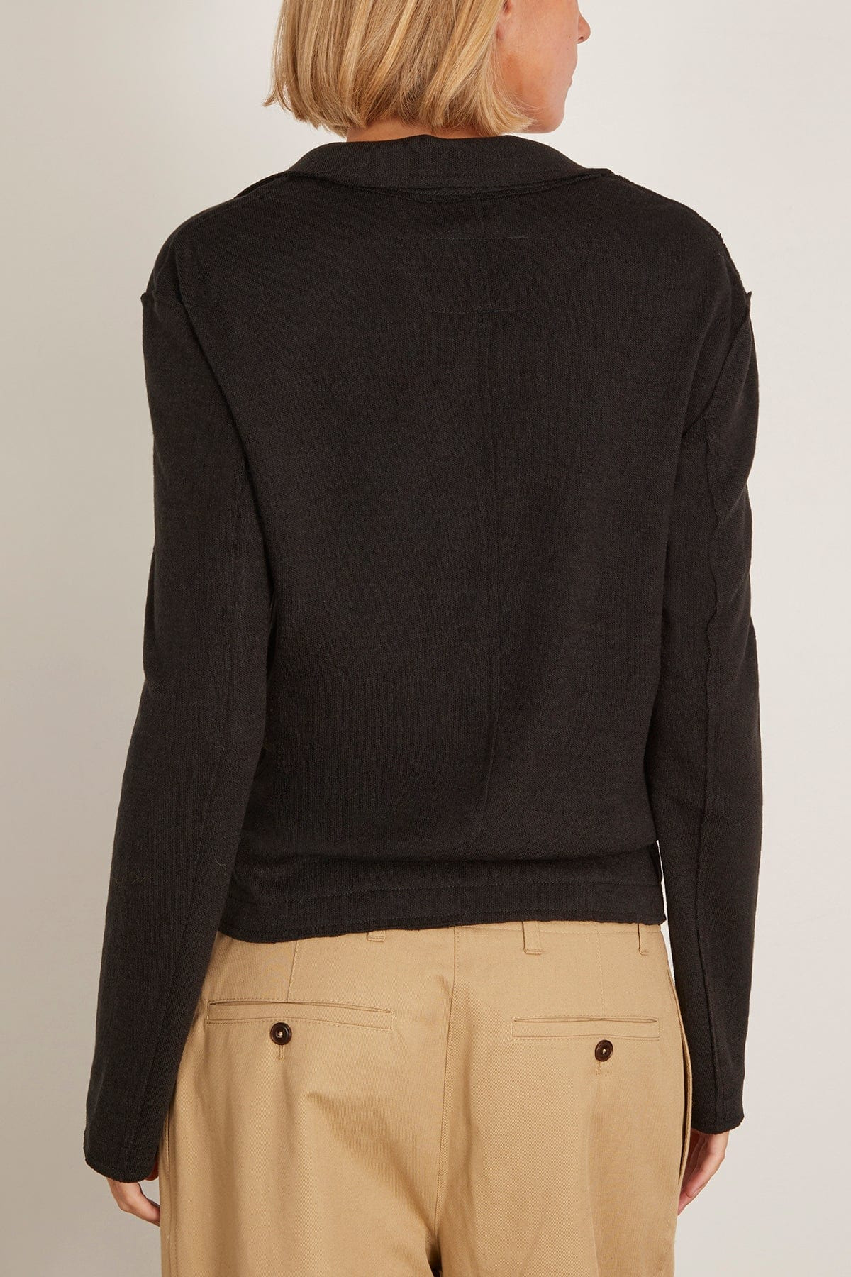 Twisted Lapel Top in Black - 4