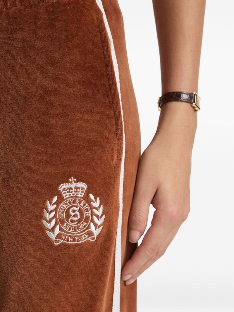 logo-embroidery stripe tack pants 4