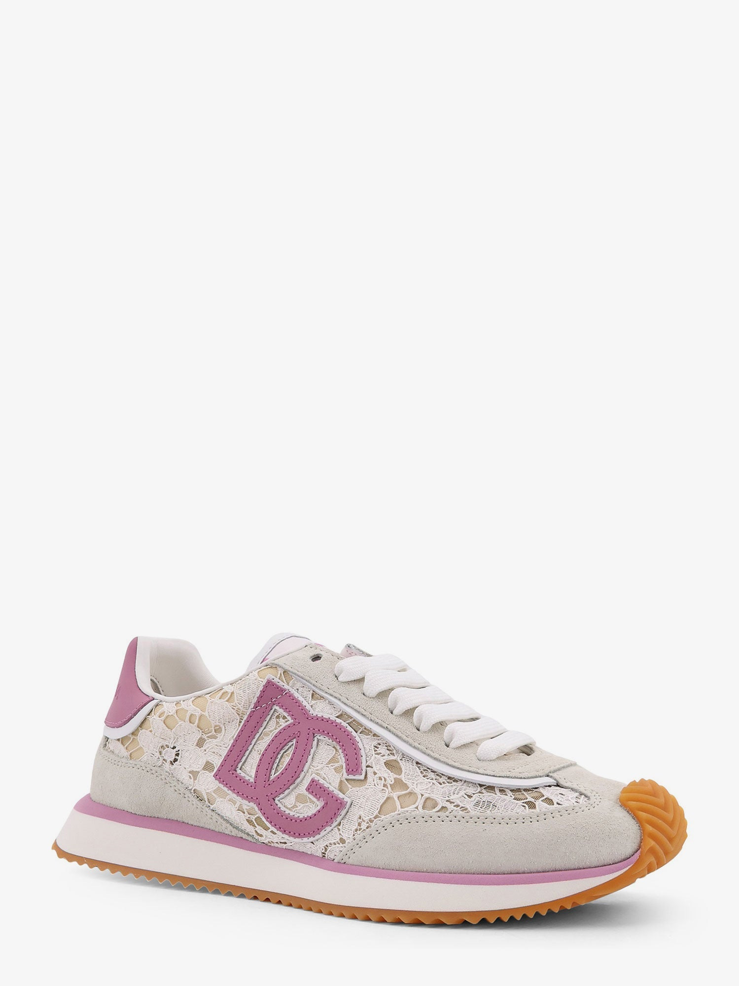 Dolce & Gabbana Low-Top Lace Sneakers With Suede Inserts - 2
