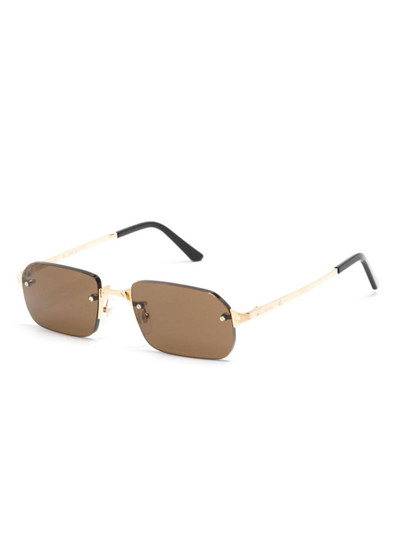 Cartier rectangle-frame rimless sunglasses outlook