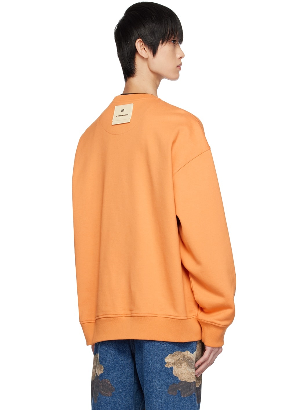 Orange Leather Patch Sweatshirt - 3