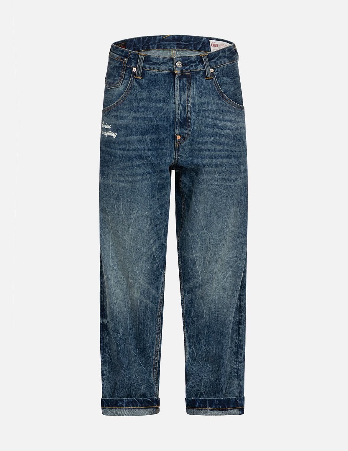 Seagull Print and Embroidery Relax Fit Jeans - 1