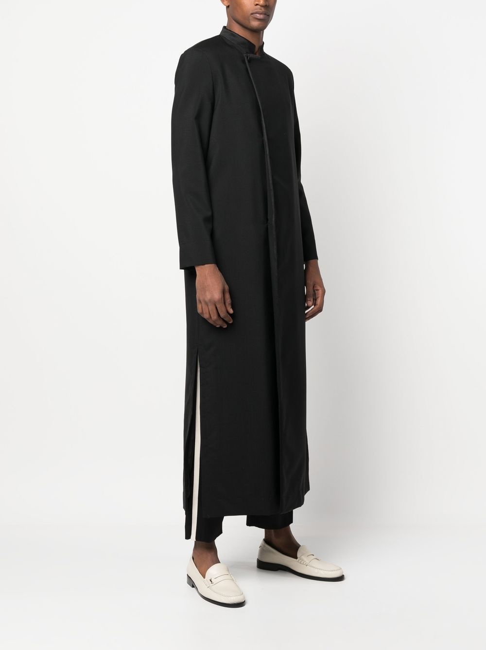 stand-up collar long coat - 3