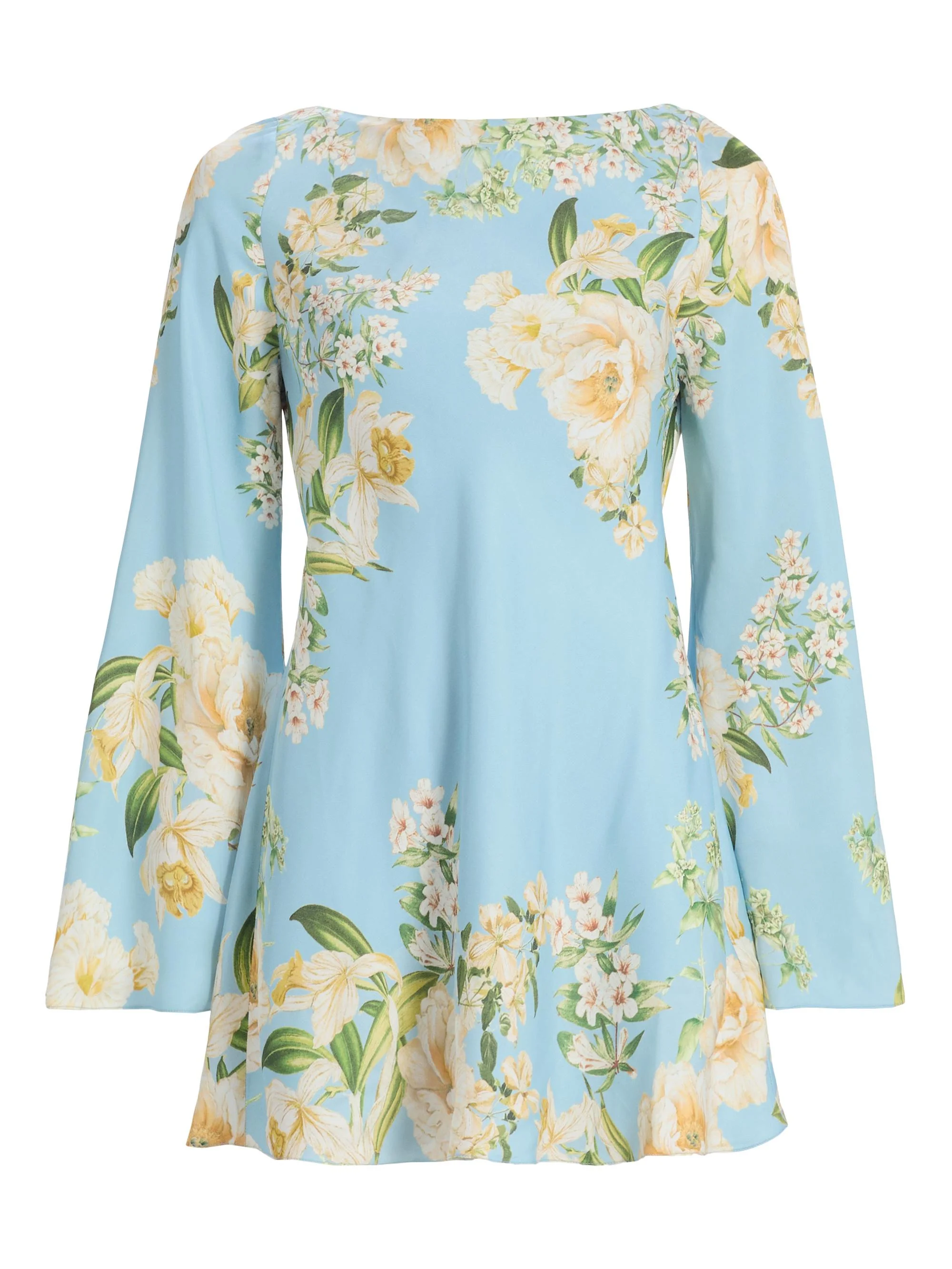 Women's Bias Floral Minidress - Blue - 1