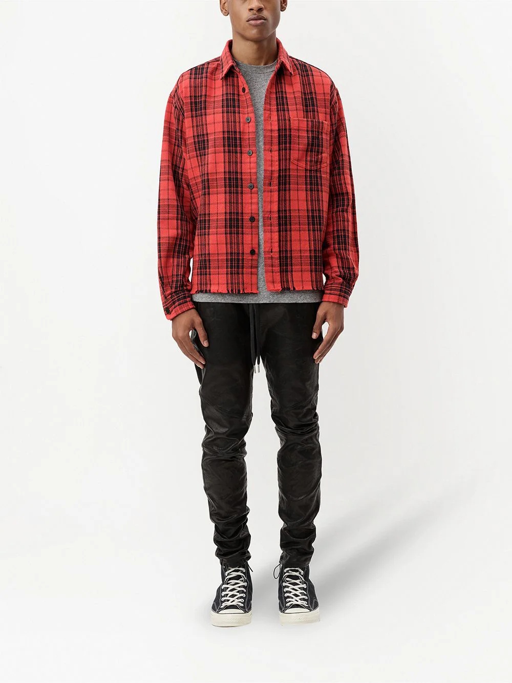 plaid-check print shirt - 2