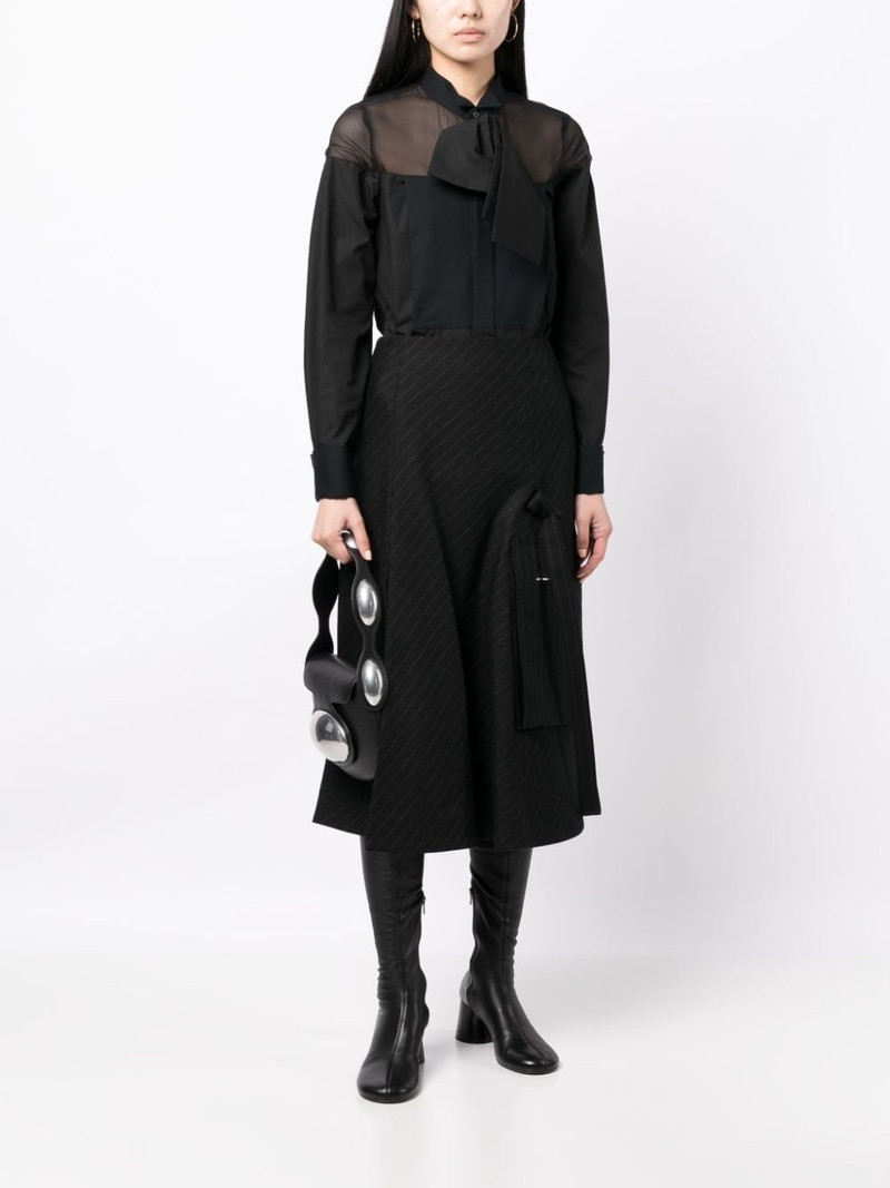sacai pinstripe wool skirt outlook