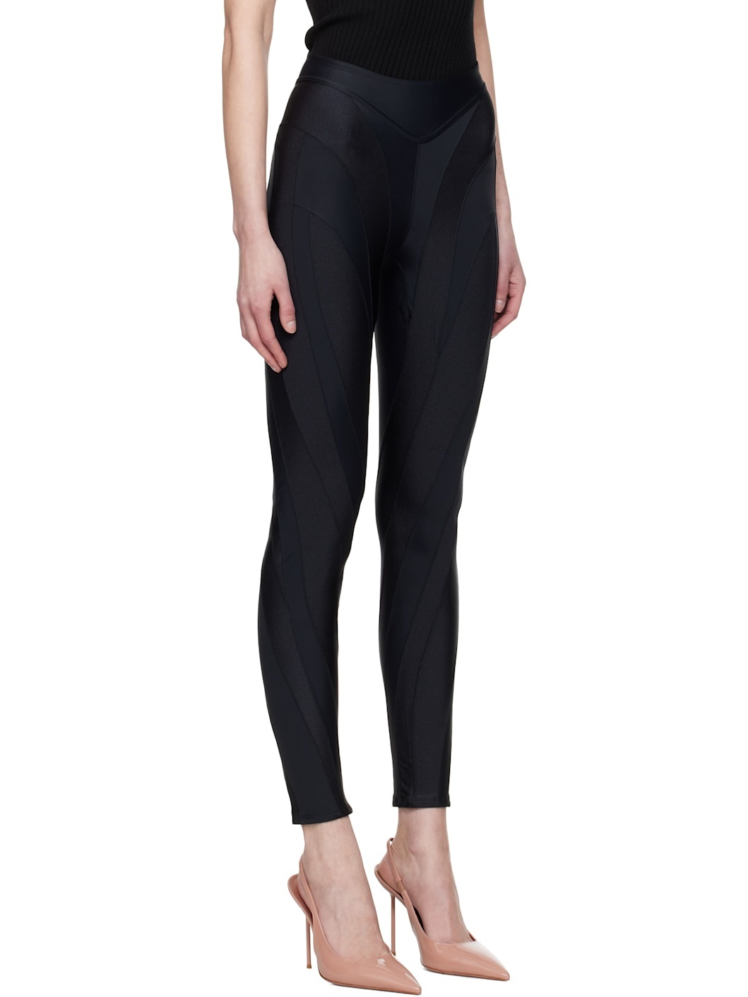 Black Eco Sport Lycra Leggings - 2