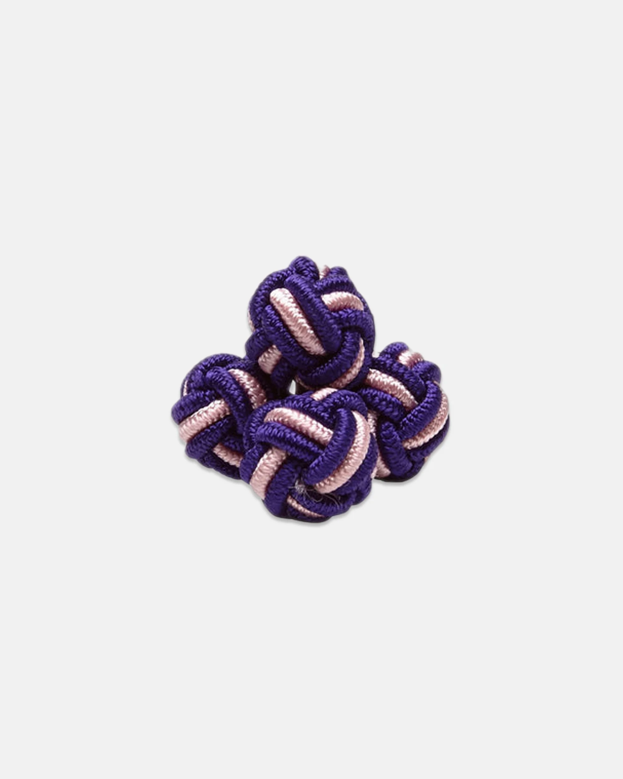 PURPLE & PINK MONKEY'S FIST SILK KNOT CUFFLINKS - 1