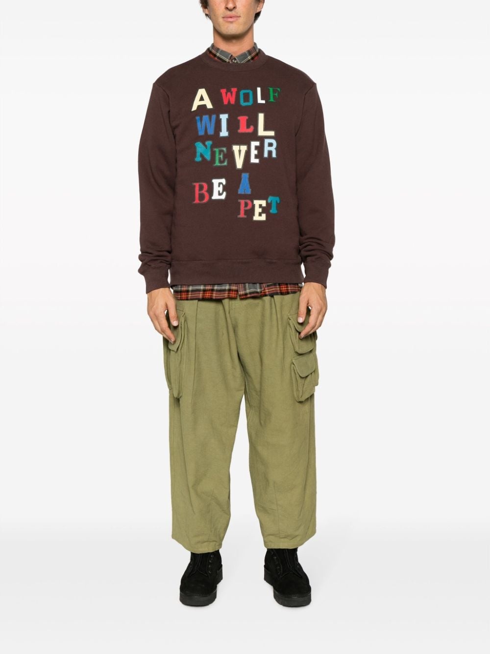 slogan-print cotton sweatshirt - 2