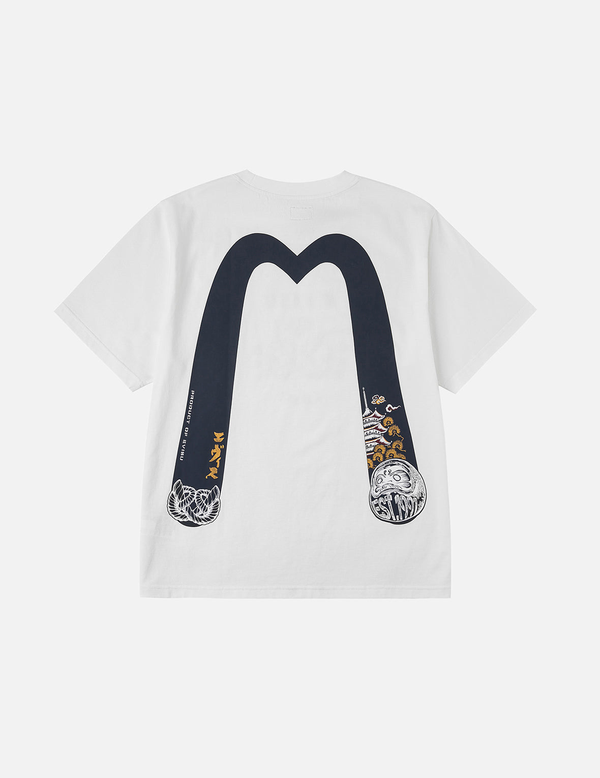Wheel of Wisdom and  Daruma Daicock Print Regular Fit T-Shirt - 3