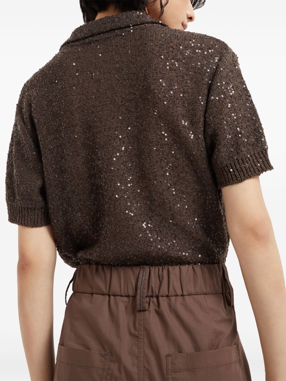 Monili chain-detail straight-leg trousers - 5