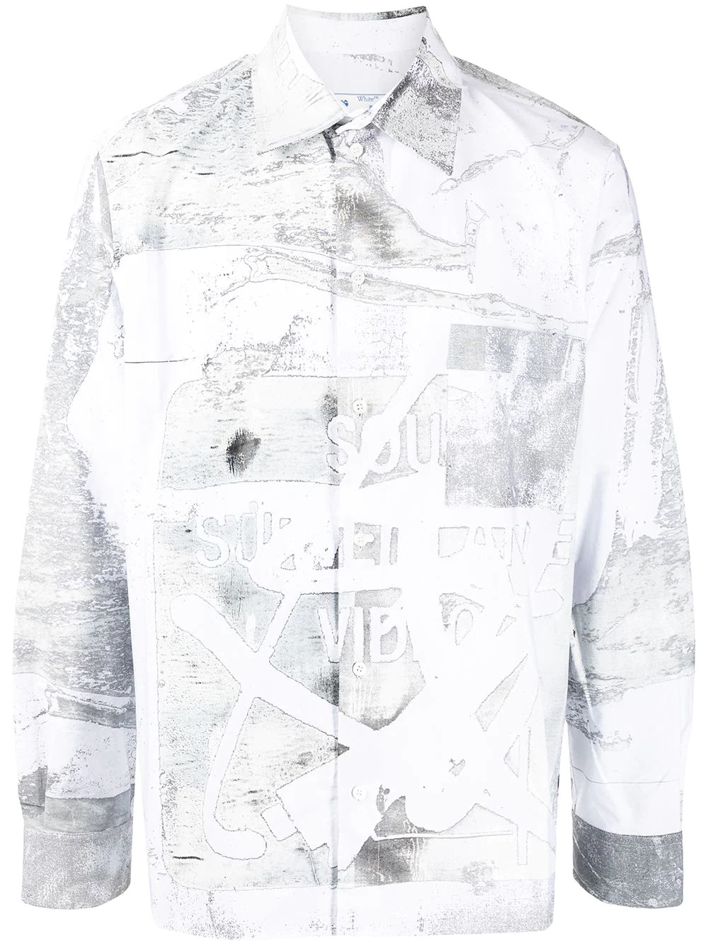 faded-print oversized cotton shirt - 1