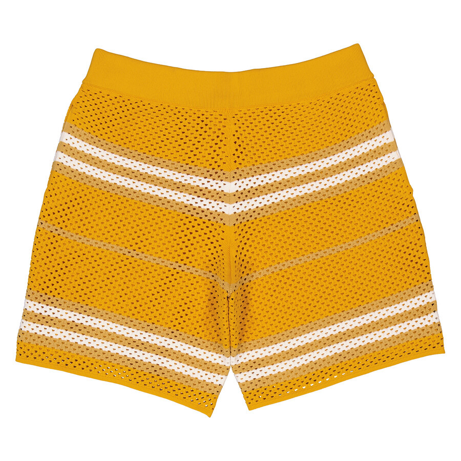 Burberry Marigold Morriss Icon Stripe Pointelle Knit Shorts - 2