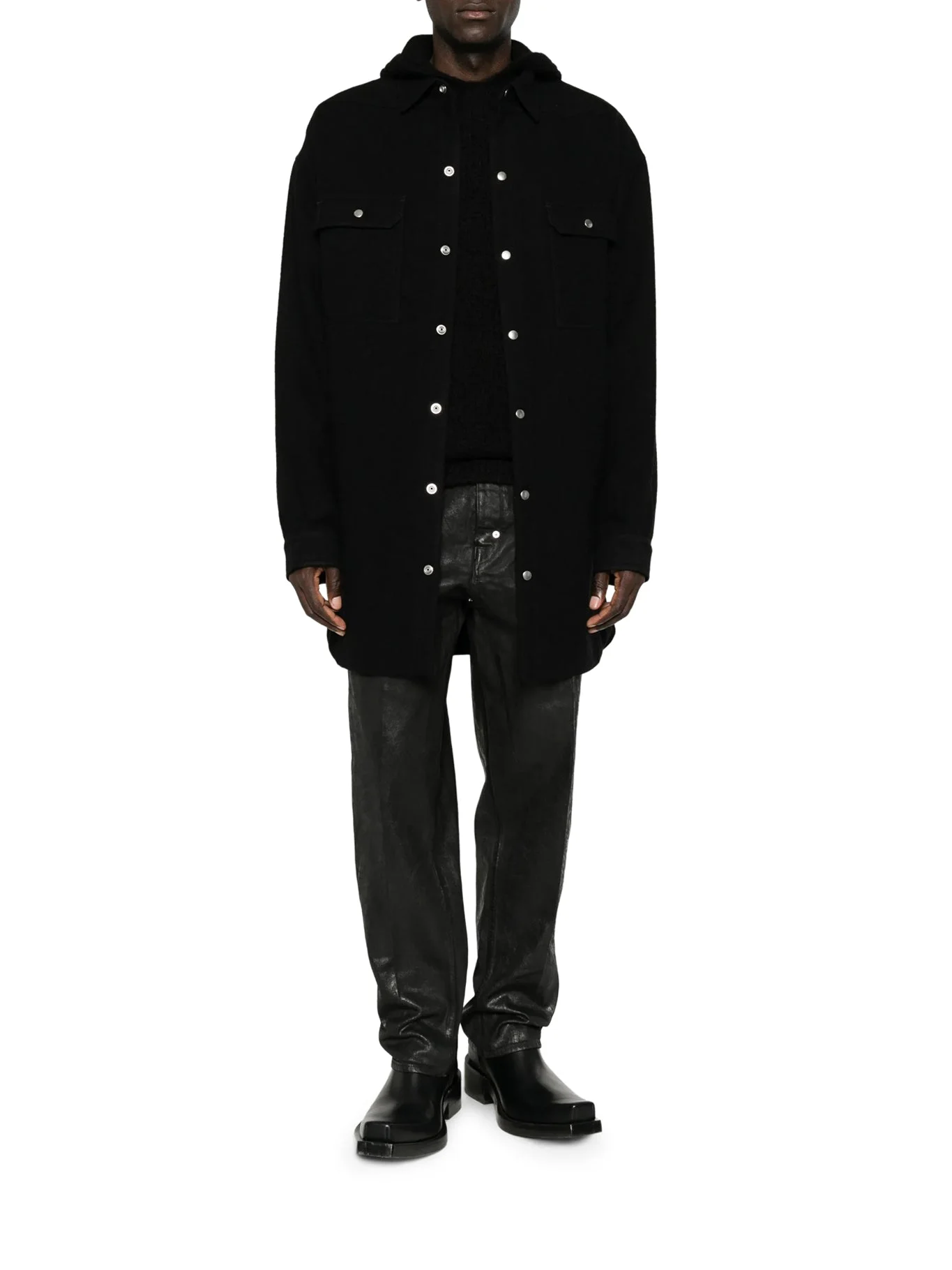 WOOL OVERSHIRT WITH SNAP BUTTONS - 1