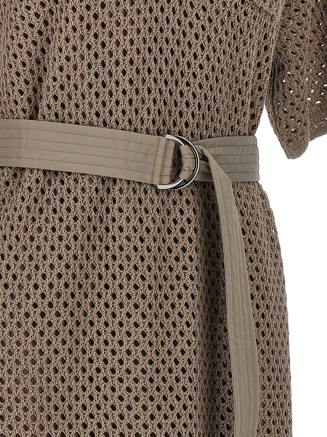 Knitted Midi Dress Dresses Beige - 4
