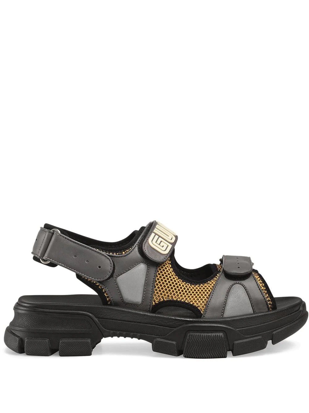 Leather and mesh sandals - 1