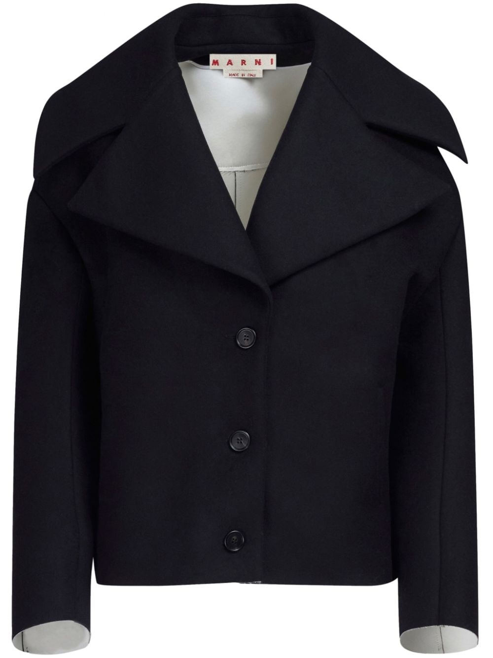 notched-collar oversized jacket - 1