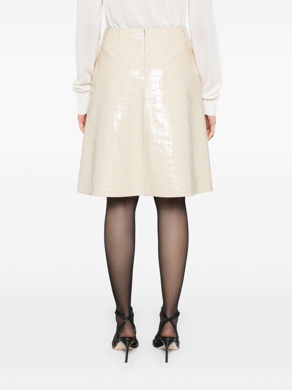 crocodile-embossed skirt - 4