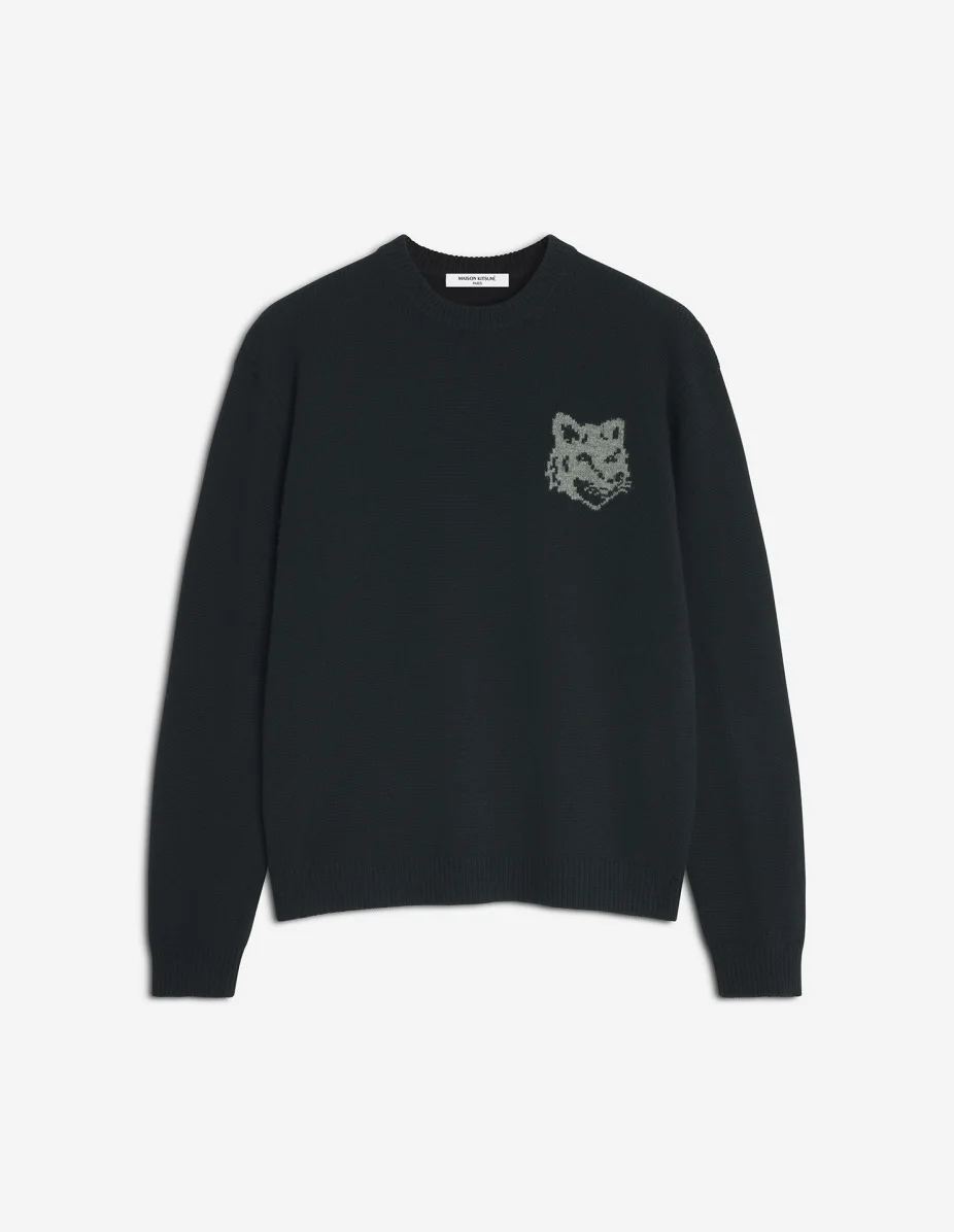 FOX HEAD INTARSIA MERINO JUMPER - 1