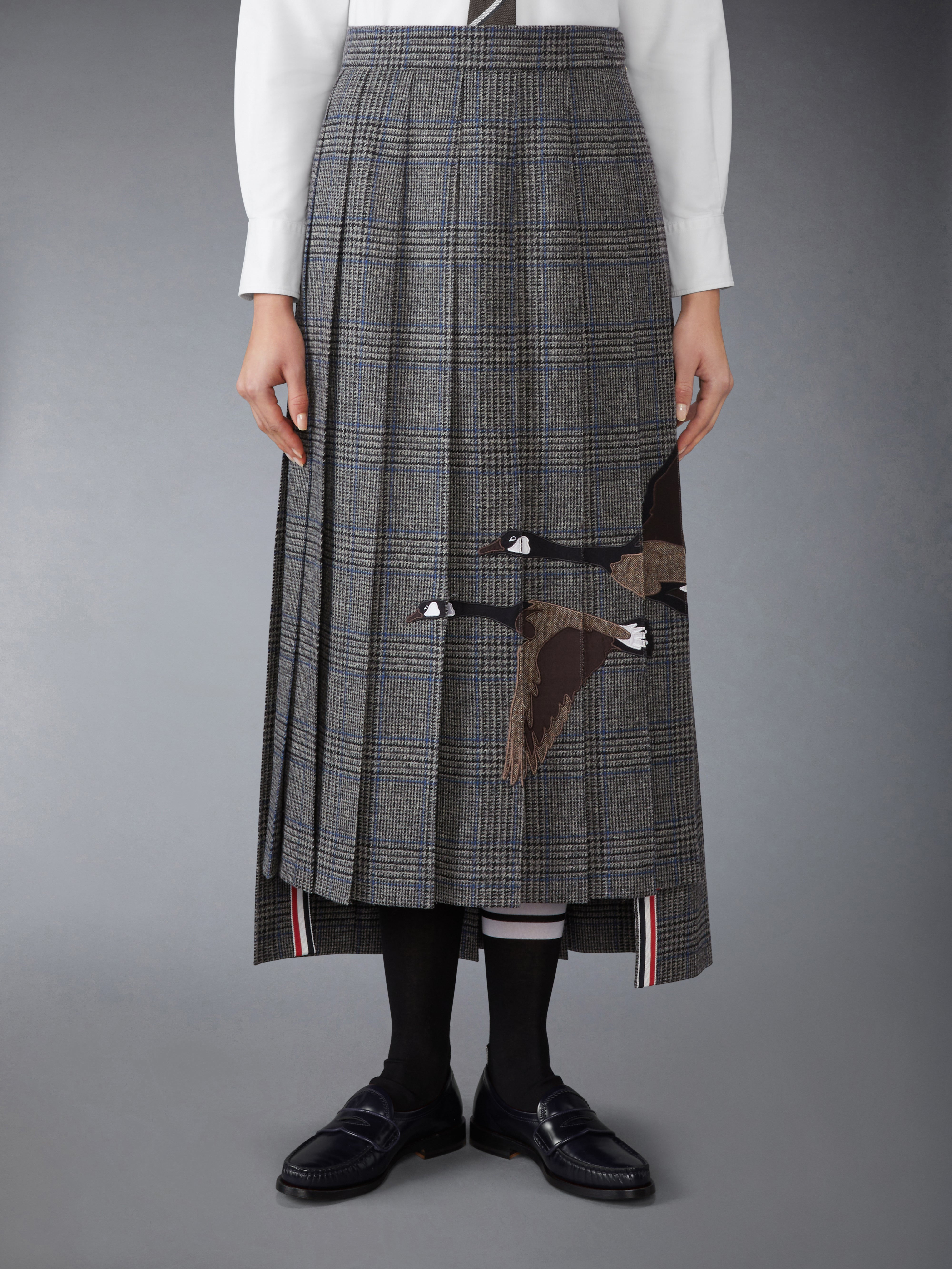 PRINCE OF WHALES HUNTING TWEED FLYING GEESE PLEATED SKIRT - 2