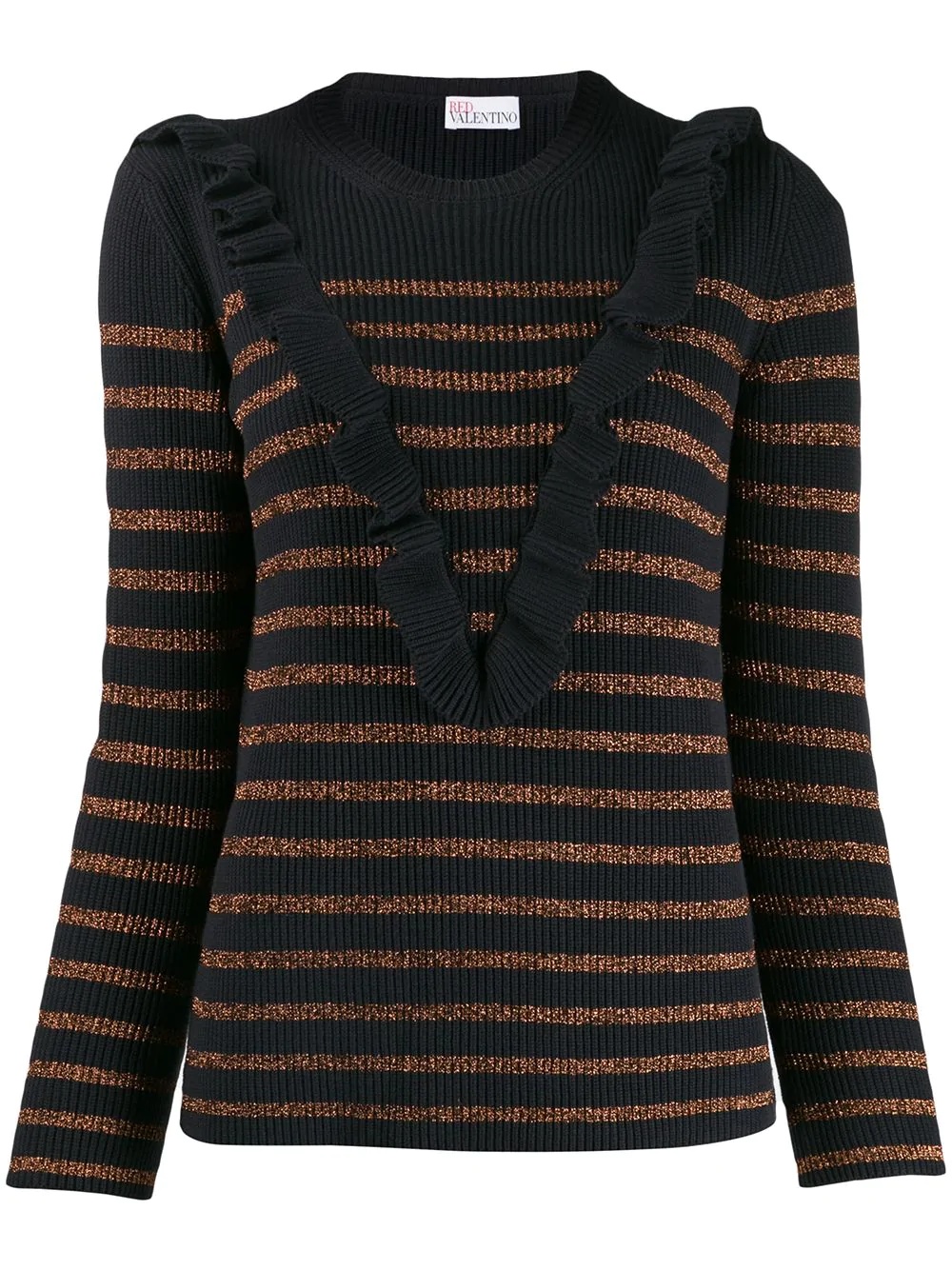 stripped knit sweater - 1