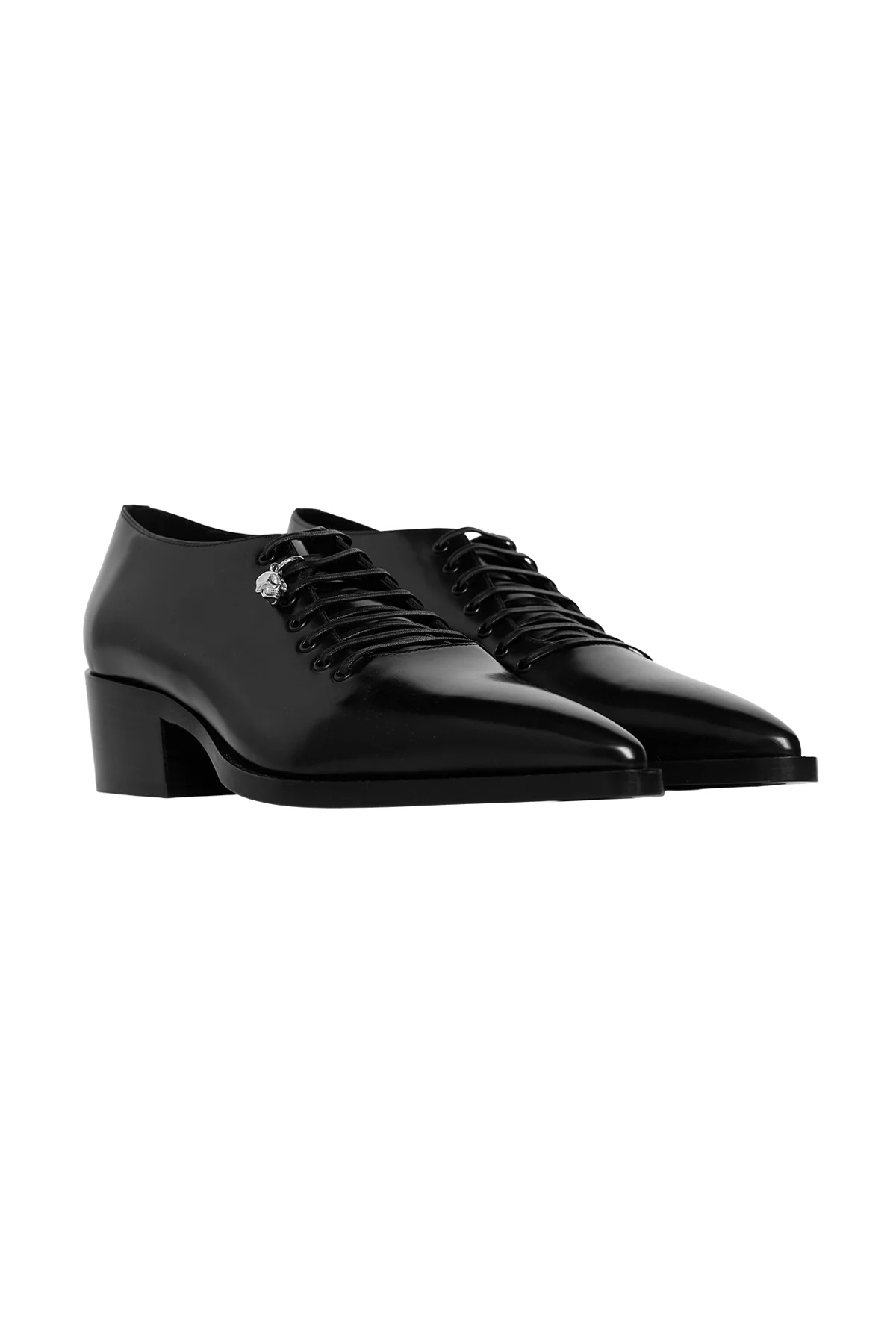 McQueen Lace Up Derby With Skull Black - 2