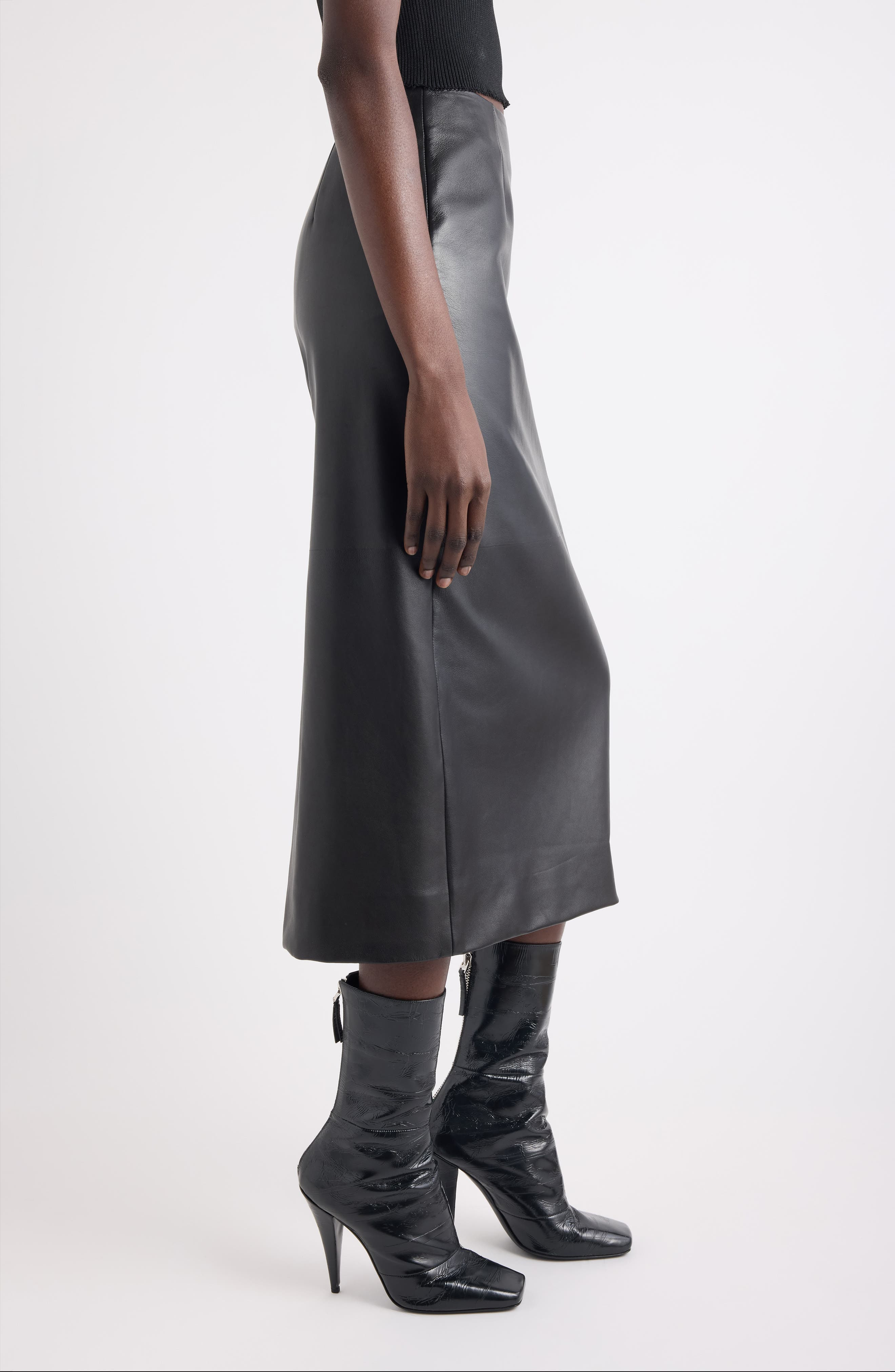 Givenchy Leather Pencil Skirt in 001-Black at Nordstrom - 4