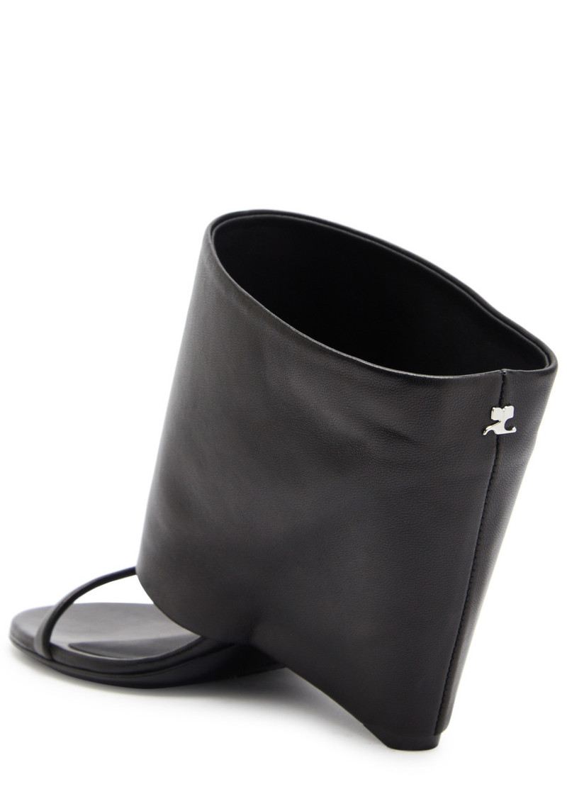 courrèges Courrèges Oblique 90 Leather Wedge Mules outlook