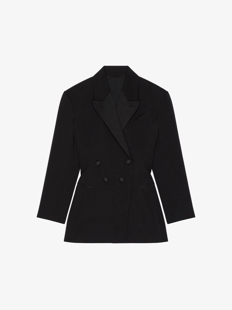 JACKET IN WOOL WITH PLEATED BACK - 1