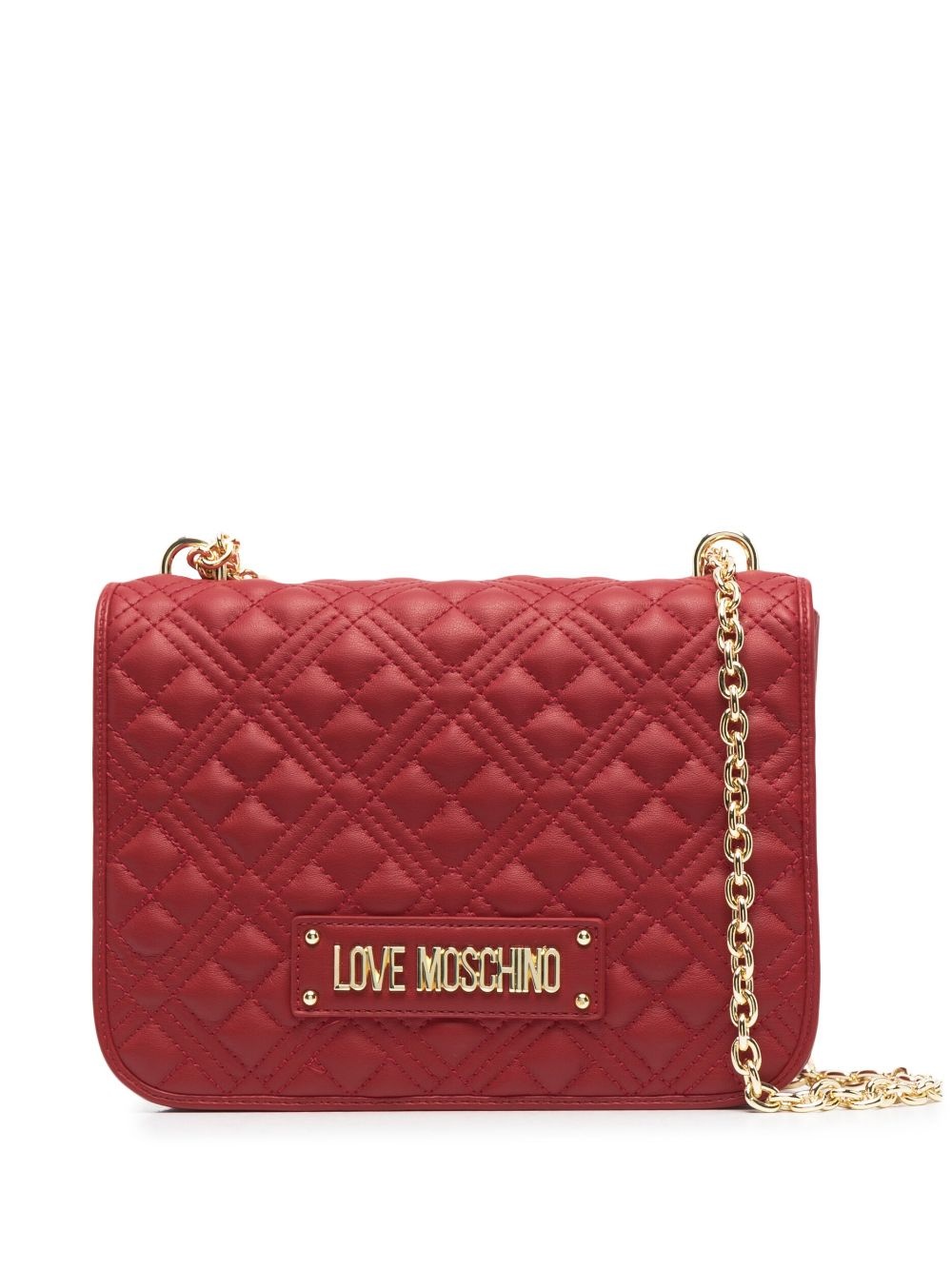 quilted logo-plaque shoulder bag - 1