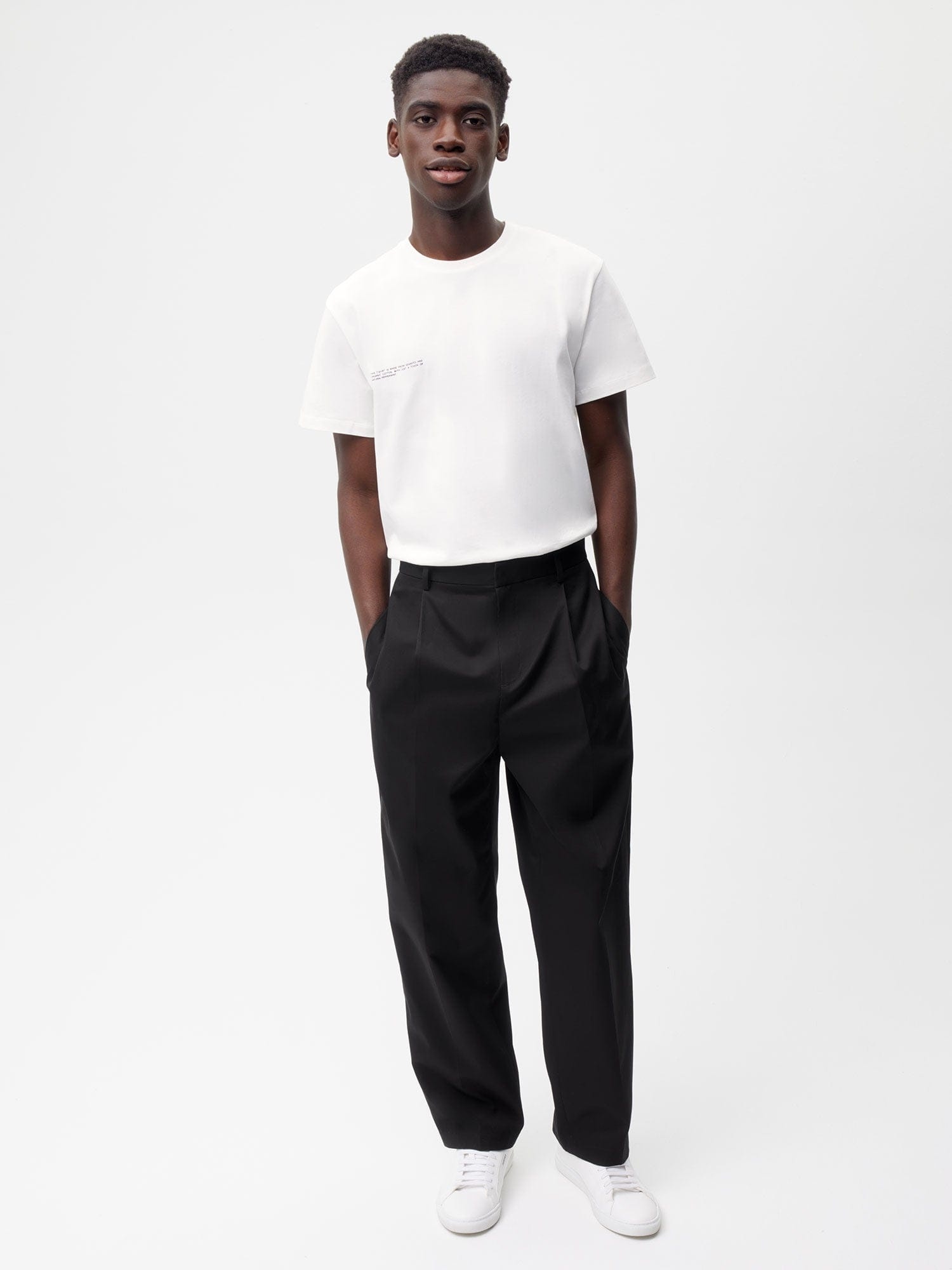 Men's Organic Cotton Tailored Trousers - Black - 3