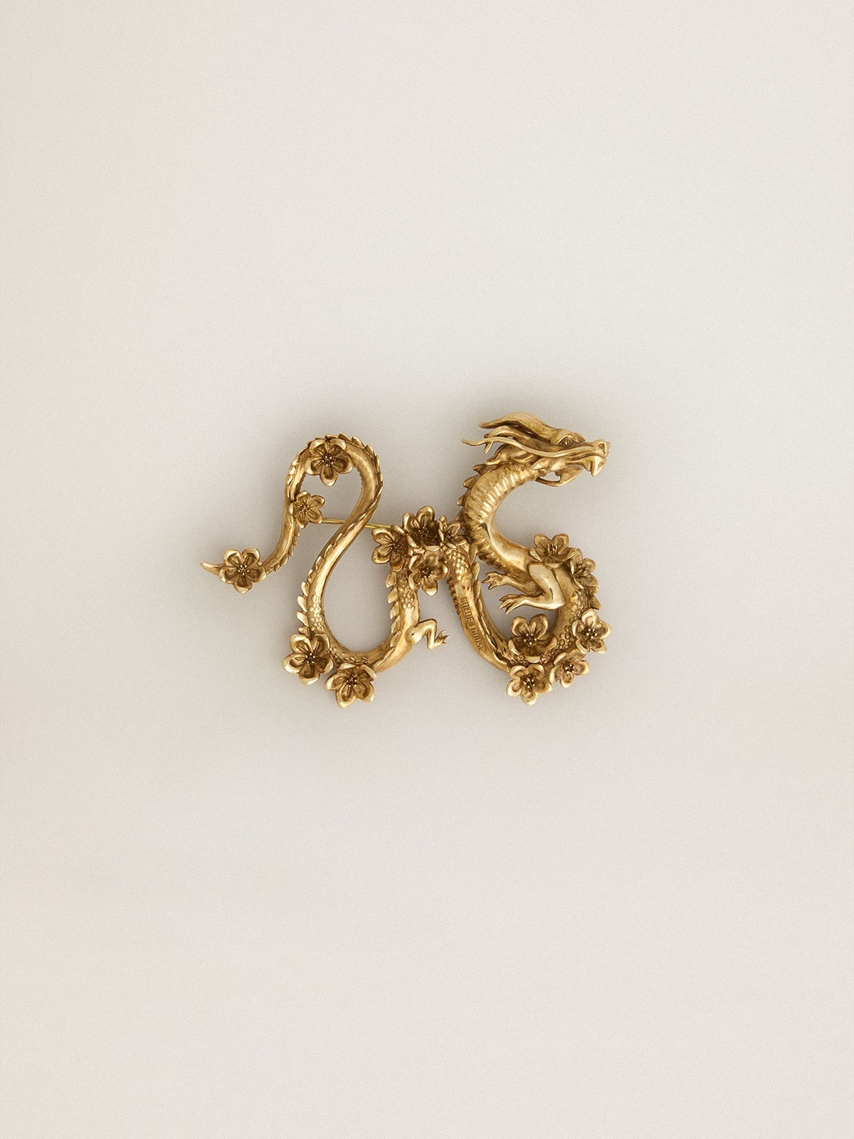 CNY antique gold dragon-shaped pin - 1