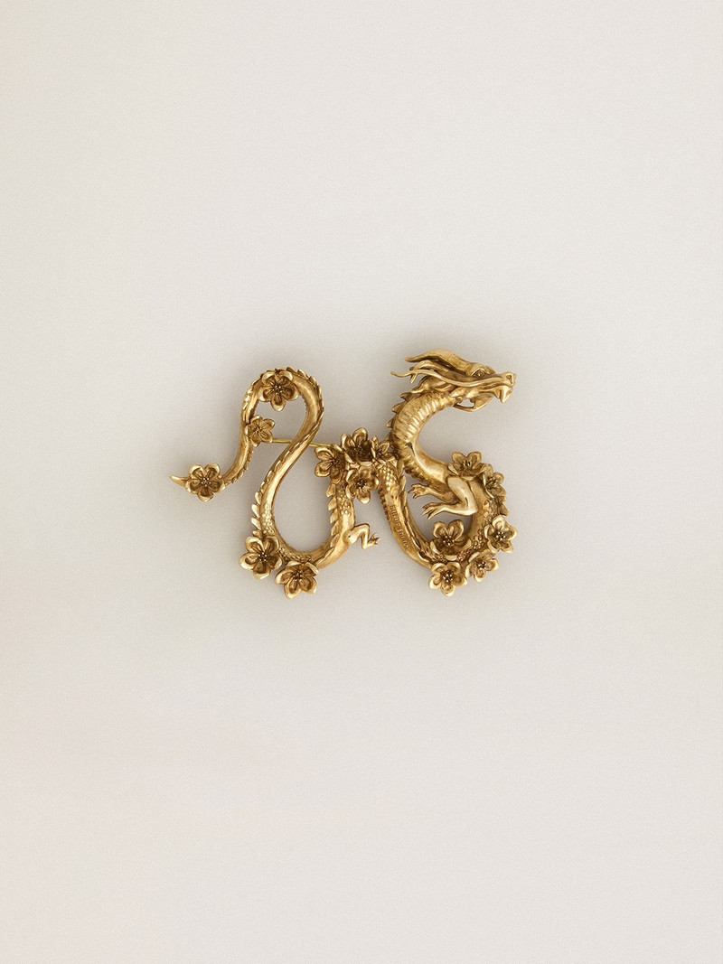 CNY antique gold dragon-shaped pin 1