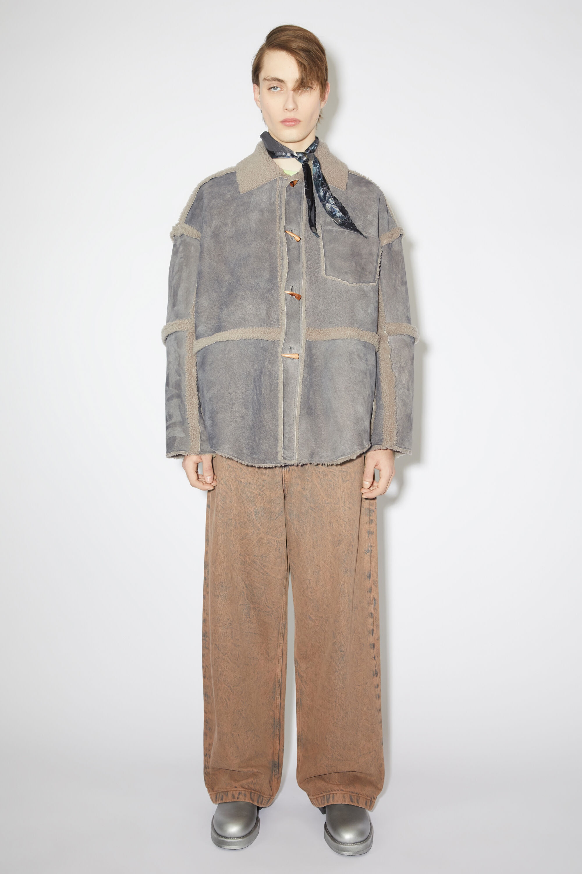 Shearling jacket - Taupe grey - 2