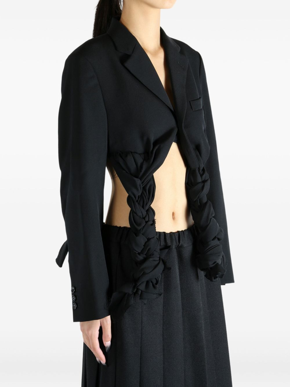 braided-detail cropped jacket - 4