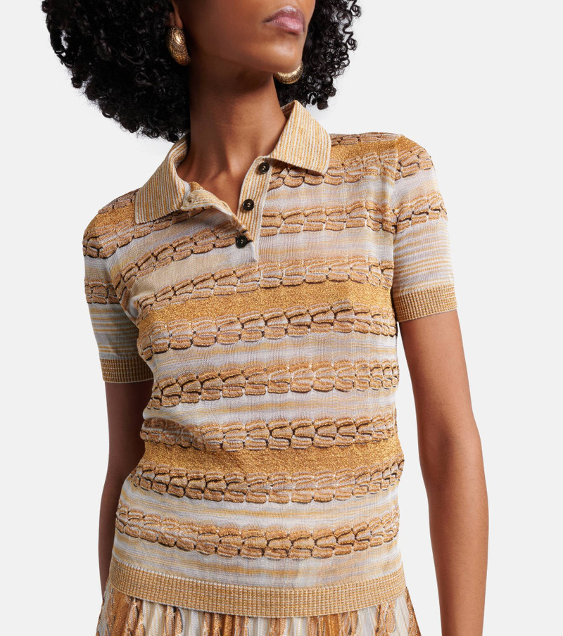 Lamé polo shirt 3