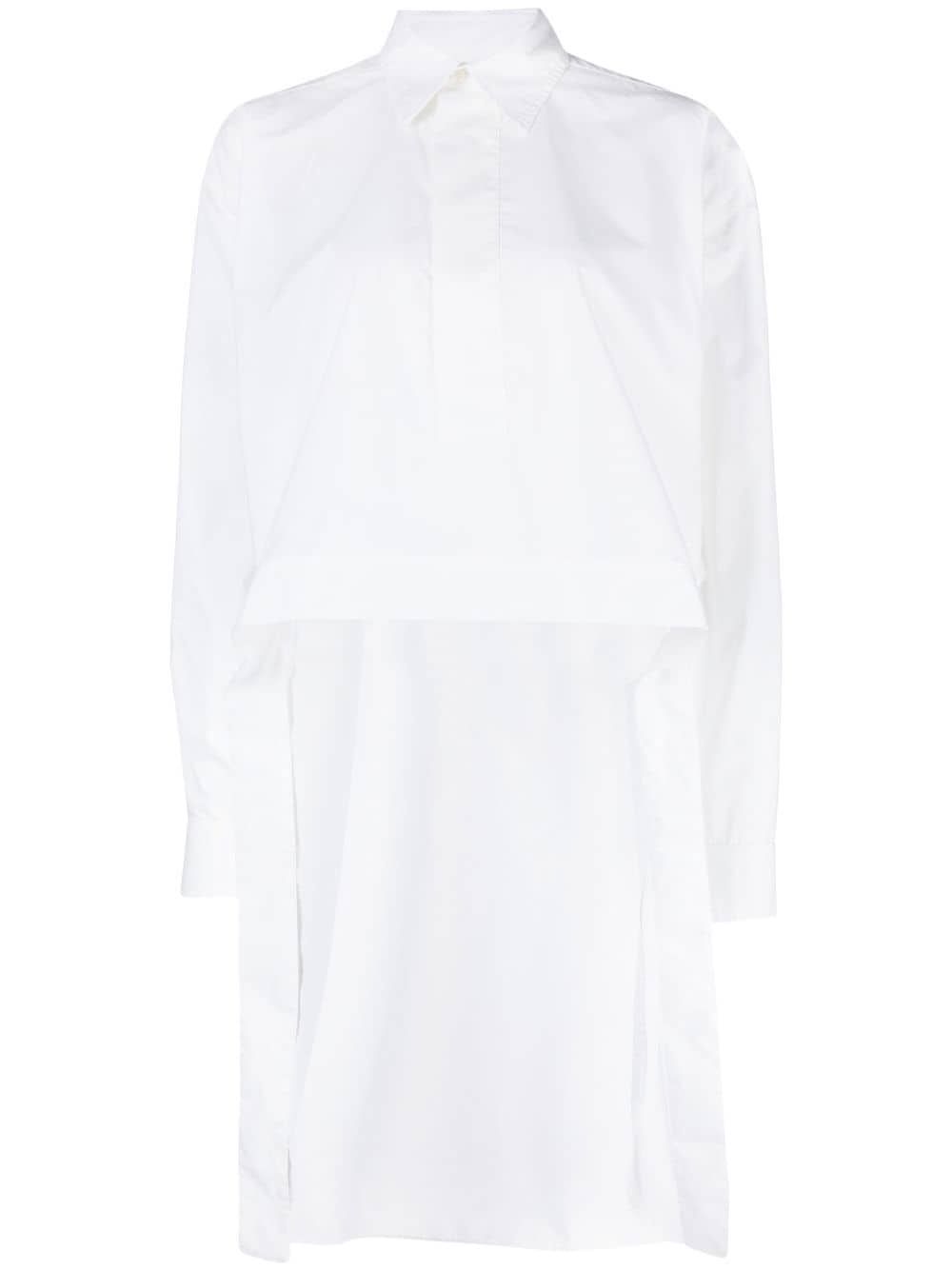 asymmetric-hem cotton shirt - 1