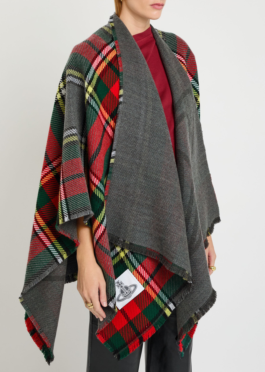 Vivienne Westwood Reversible Tartan Wool Poncho - 2