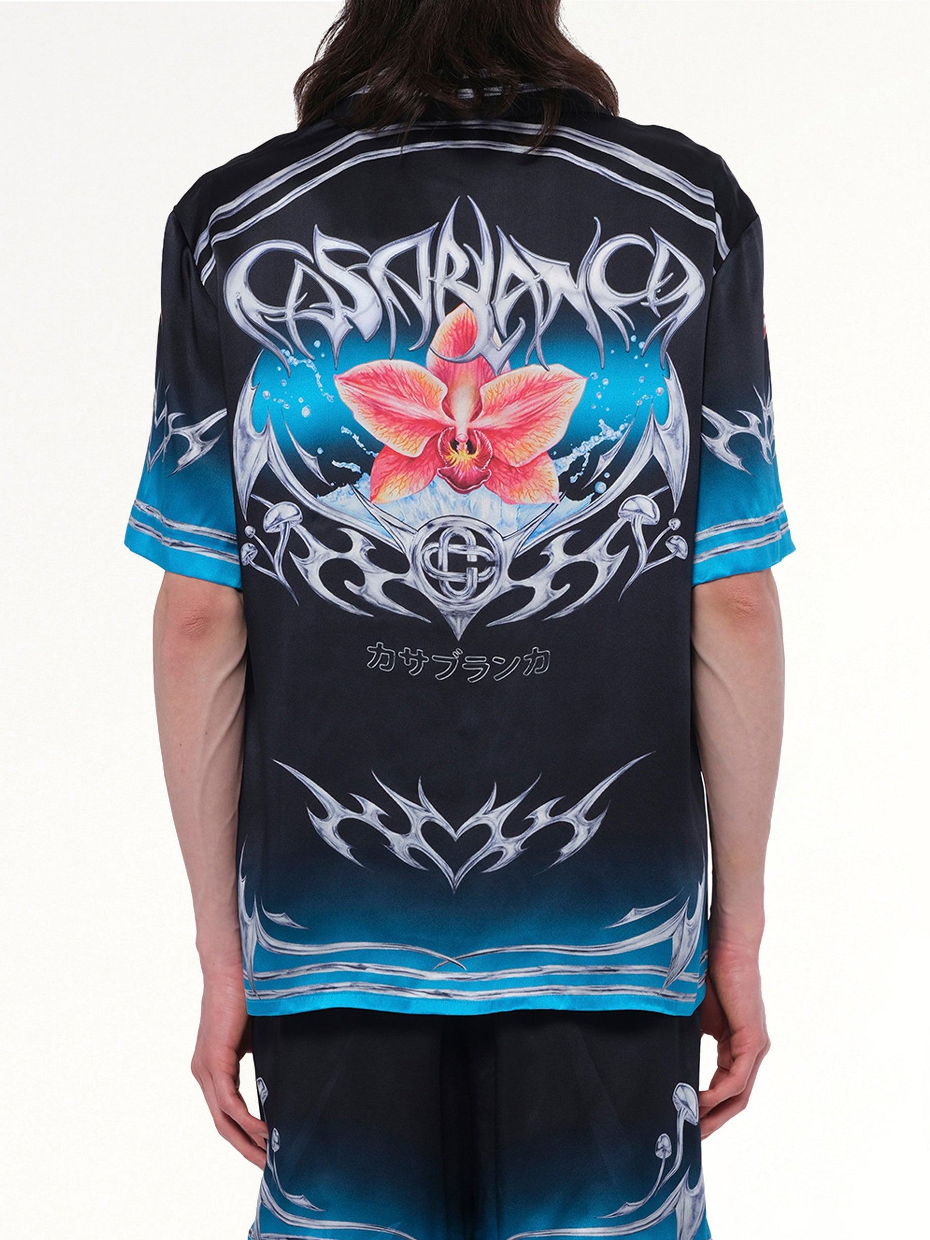 Silk Satin Blades Shirt in Multicolour - 5