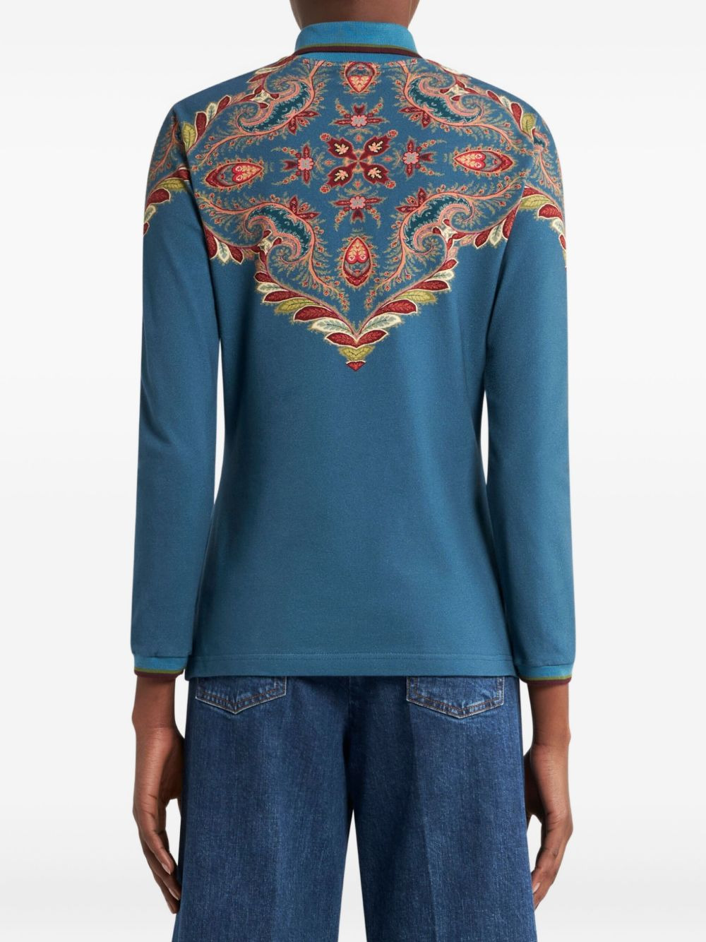 paisley-print polo shirt - 3