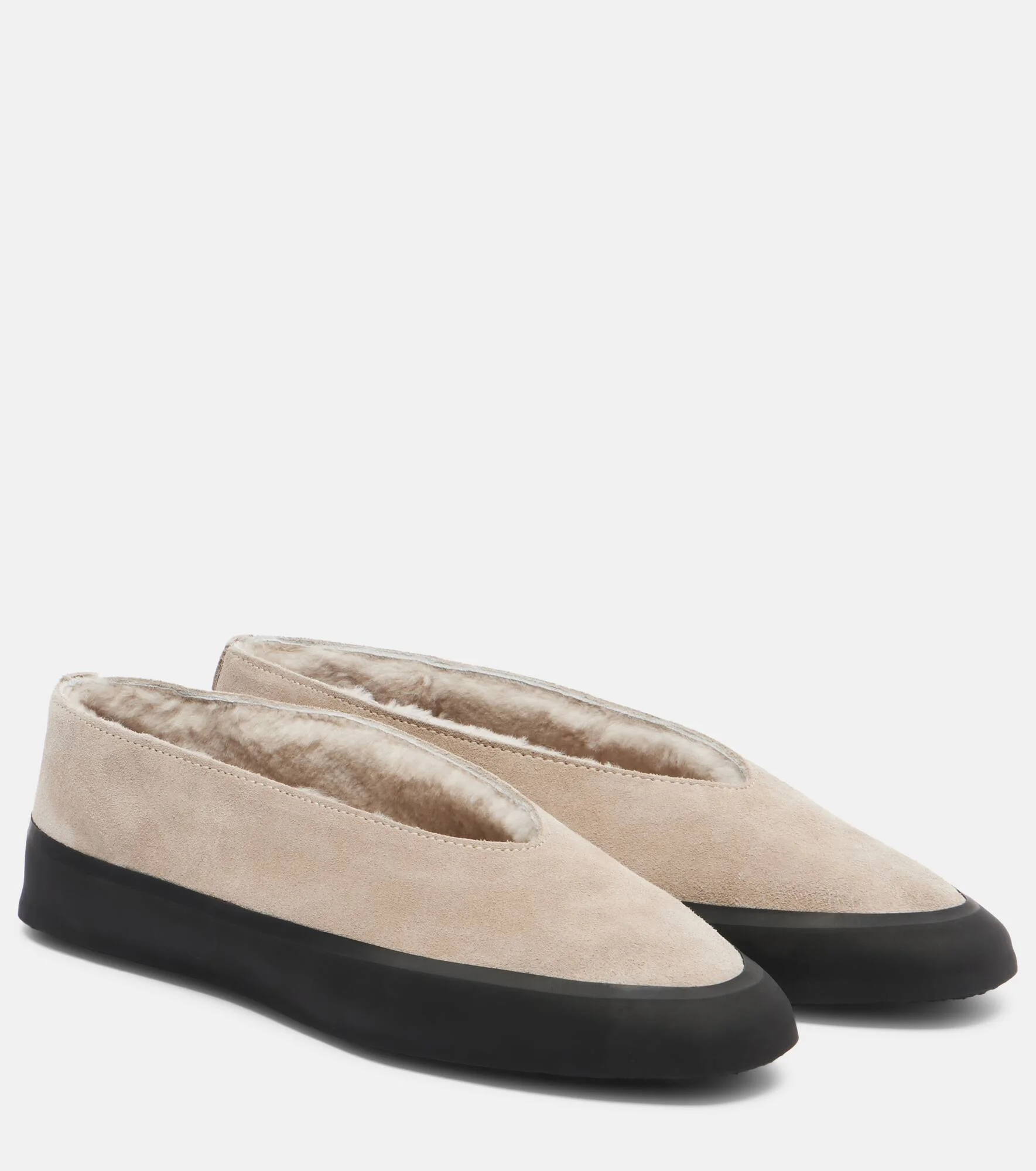 Apres Ski shearling-lined suede flats - 1