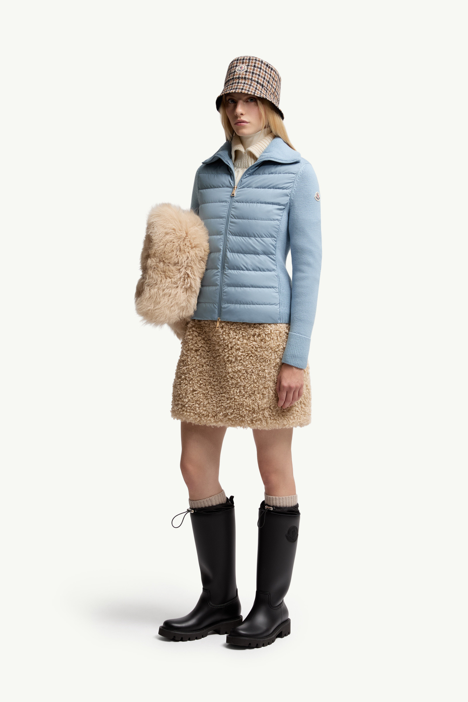 Padded Wool Zip-Up Cardigan - 2