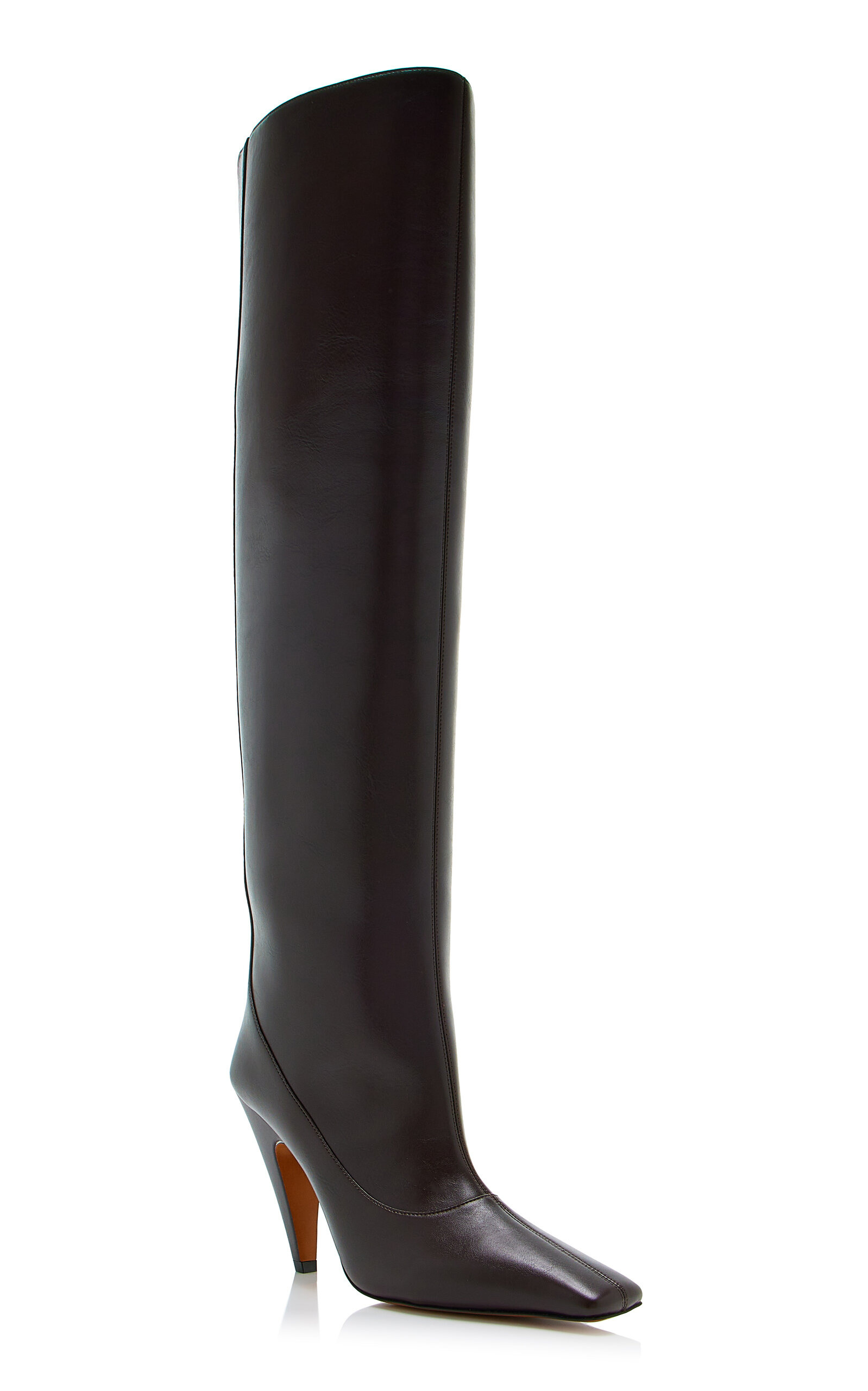 Spur Vegan-Leather Knee Boots brown - 4