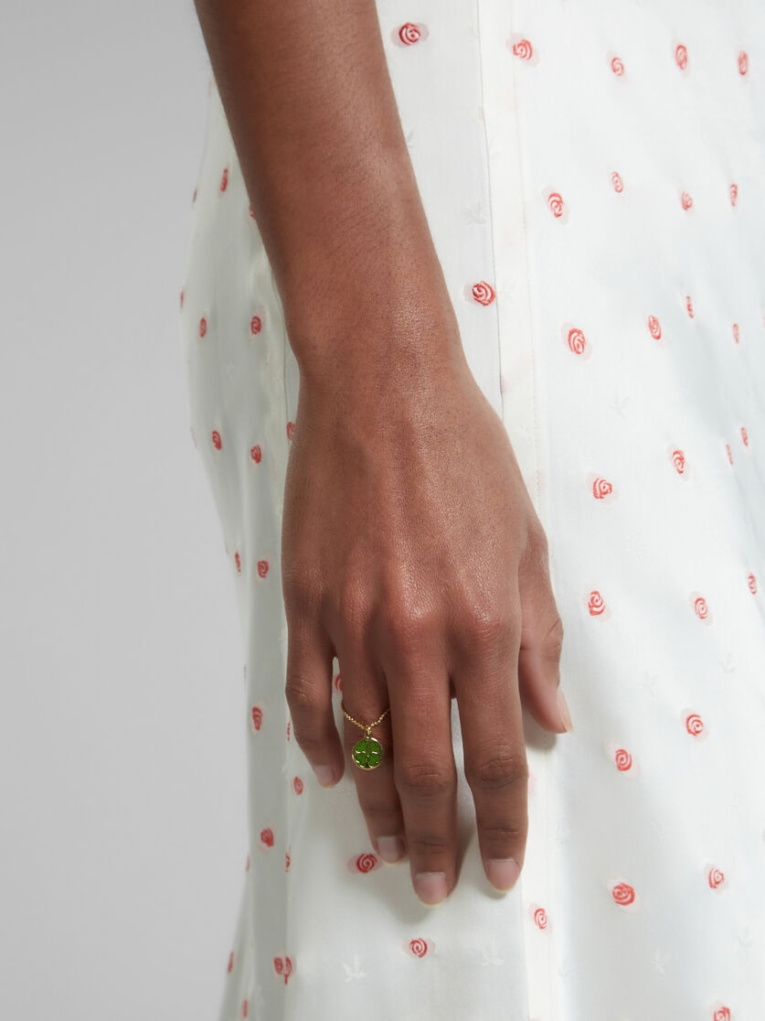 FOUR-LEAF CLOVER CHAIN RING - 2
