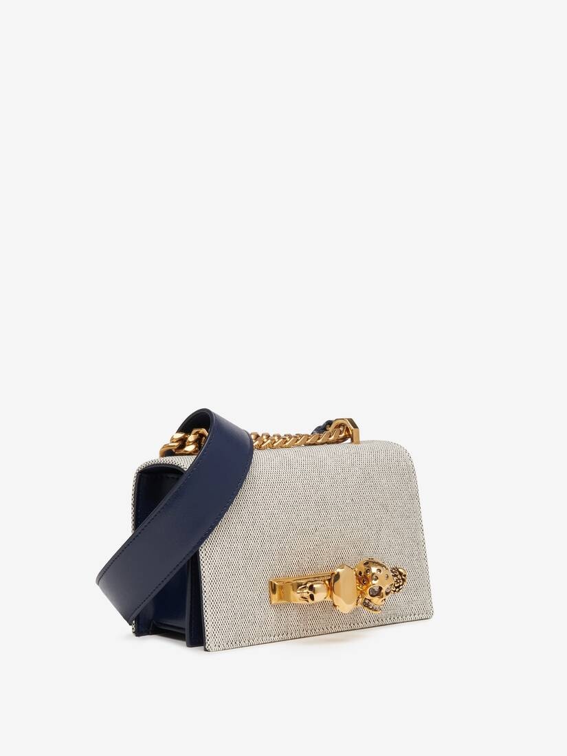 Women's The Biker Mini Jewelled Satchel in Grey/navy - 2