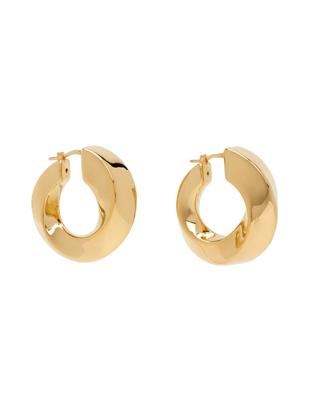 Gold Twist Hoop Earrings - 2