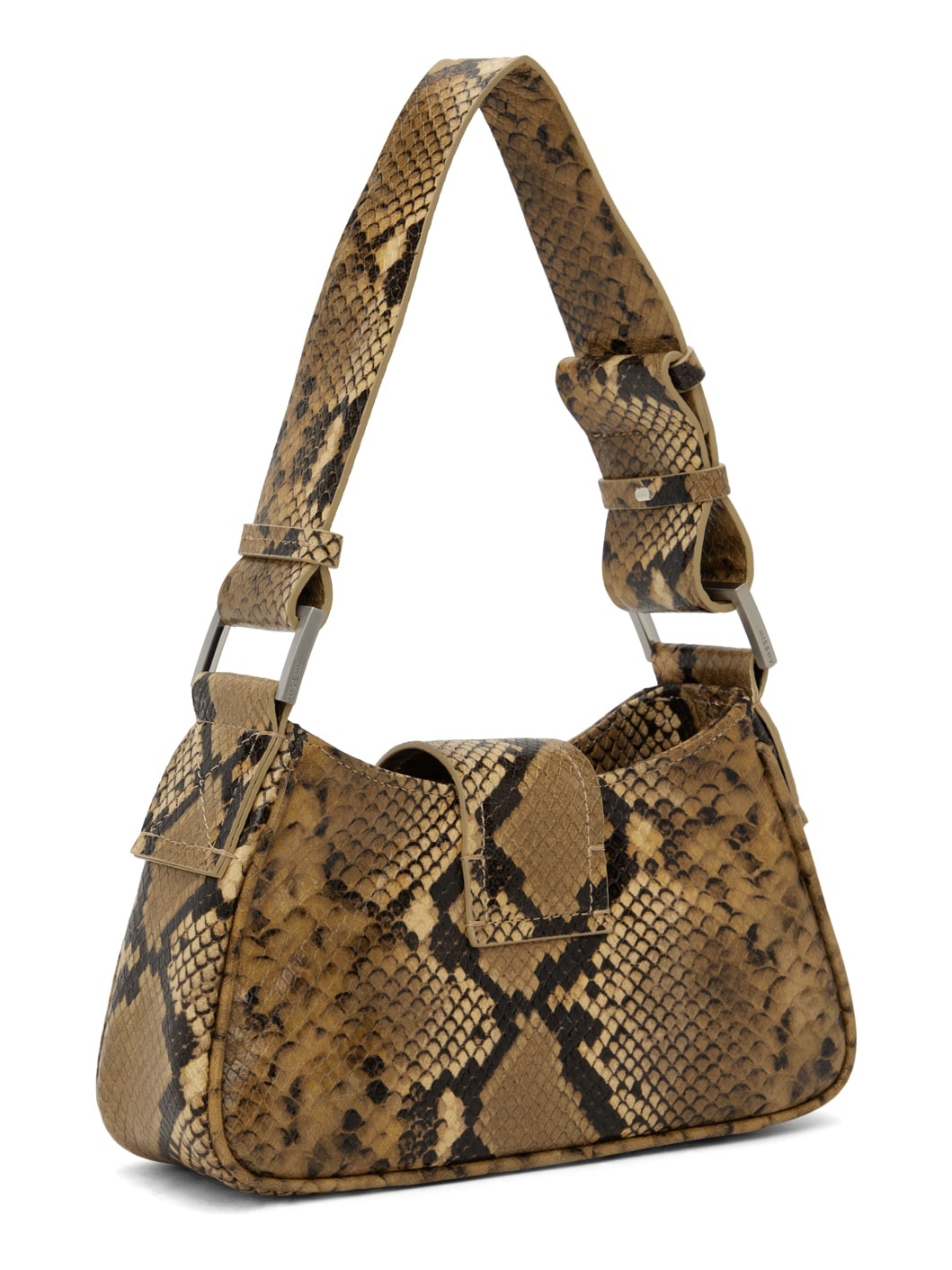 Beige Small Snake-Embossed Bag - 3