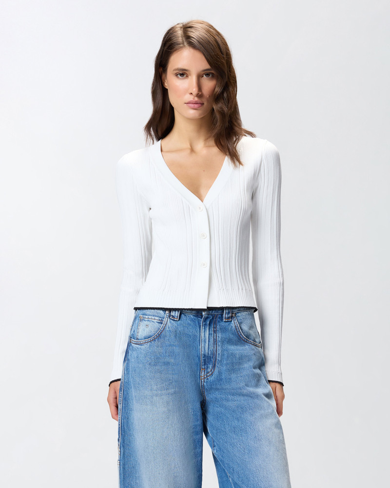 RIB-KNIT V-NECK CARDIGAN 3