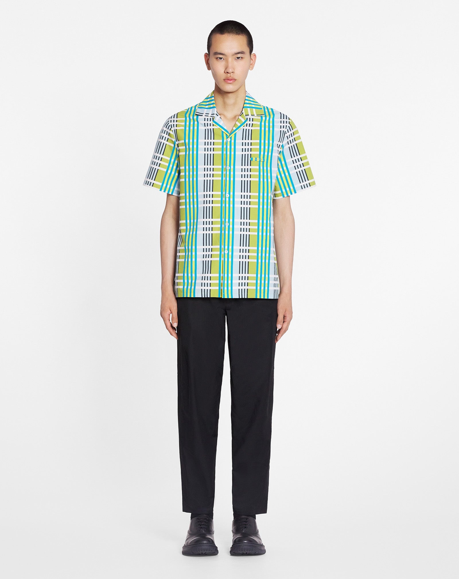CHECKERED PRINT BOWLING SHIRT - 2